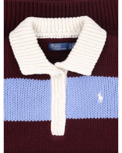Polo Ralph Lauren Red Striped Wool Sweater