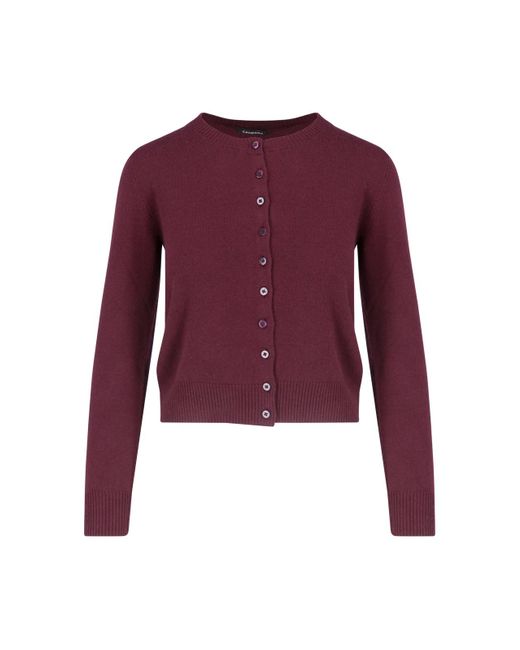 Canessa Purple Two-tone Crop Knit Cardigan