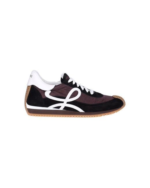 Loewe Black Flow Runner Monogram Leather And Shell Trainers for men