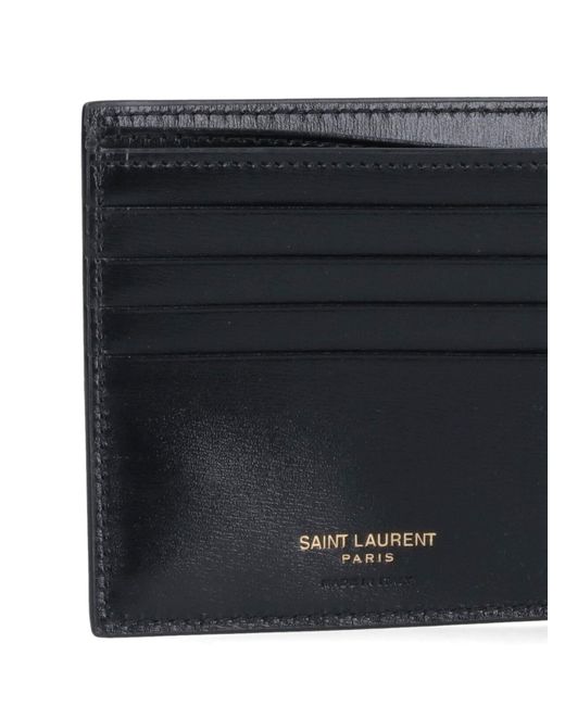 Saint Laurent Black 'tiny Cassandre' Wallet for men