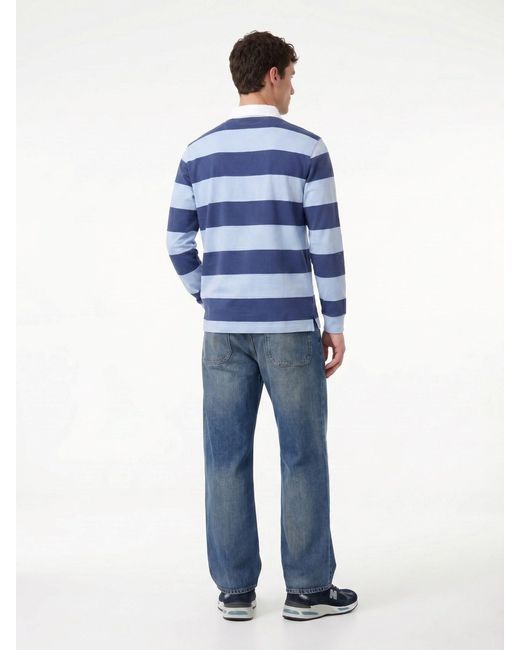 Polo Ralph Lauren Blue Striped Long Sleeve Rugby Shirt for men