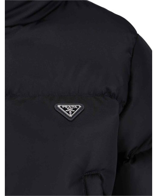 Prada Black Re-Nylon Cropped Down Jacket