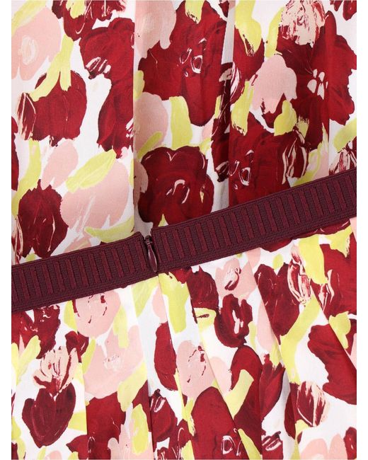 Marni Red Secret Bouquet Silk Skirt