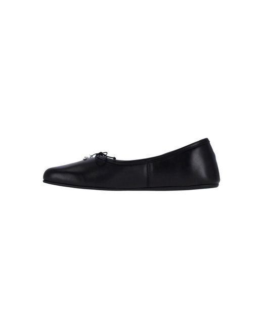 Vivienne Westwood Black Leather Flats With Rounded Toe