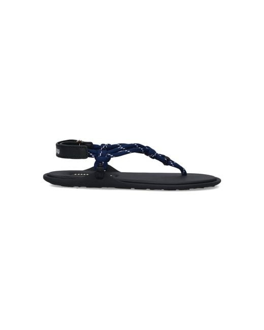 Miu Miu Blue Thong Sandals "Rivière"