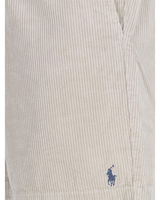 Polo Ralph Lauren White Ribbed Shorts for men