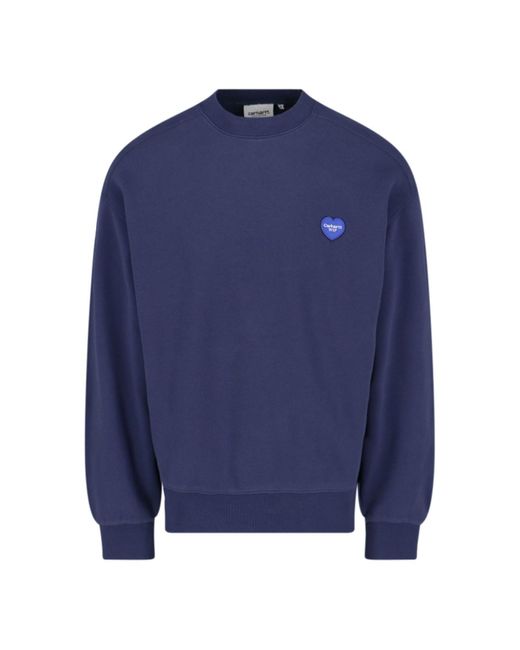 Carhartt WIP Blue "heart Patch" Crewneck Sweatshirt for men