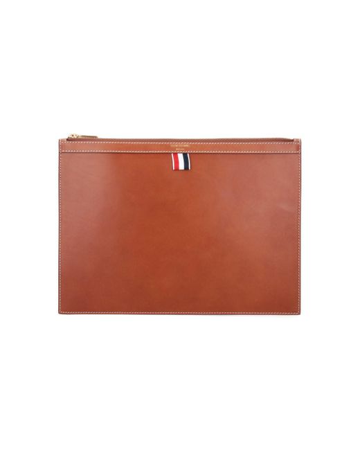 Thom Browne Brown Tricolor Detail Document Holder for men