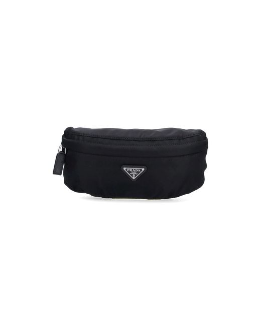 Prada Black Logo Waist Bag for men