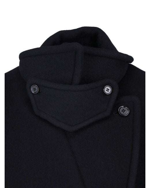 Chloé Black Double-Breasted Wool Blend Coat