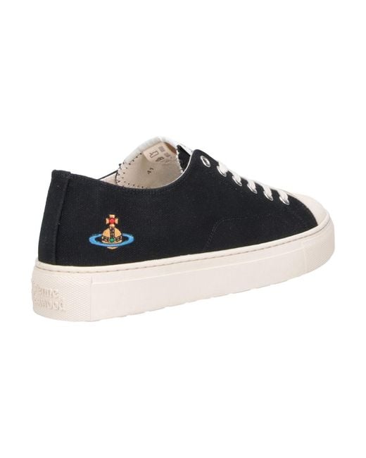 Vivienne Westwood Black Plimsoll Cotton Low-Top Sneakers for men