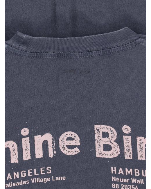 Anine Bing Blue Washed Crew Neck Tee