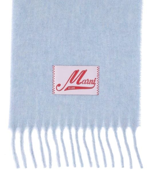 Marni Blue Soft Alpaca Blend Scarf