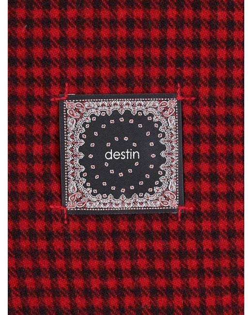 Destin Red Houndstooth Scarf for men