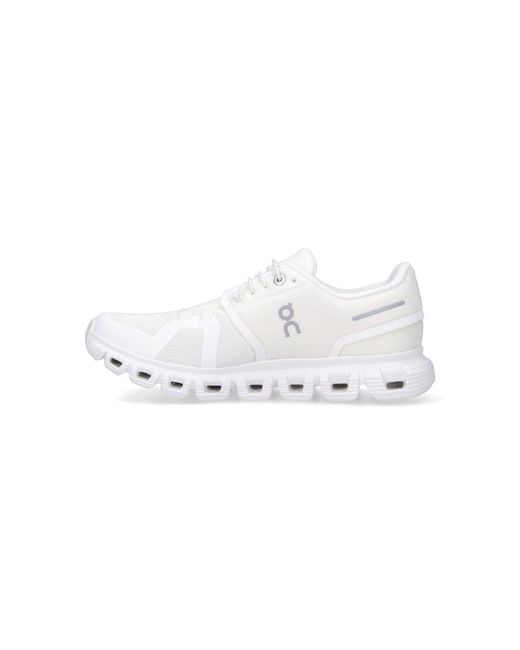 On Shoes White "Cloud 6" Sneakers