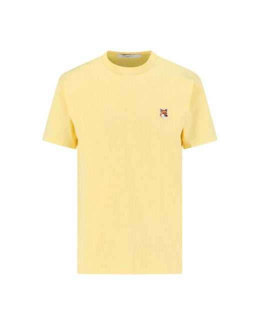 T-Shirt Logo di Maison Kitsuné in Yellow da Uomo