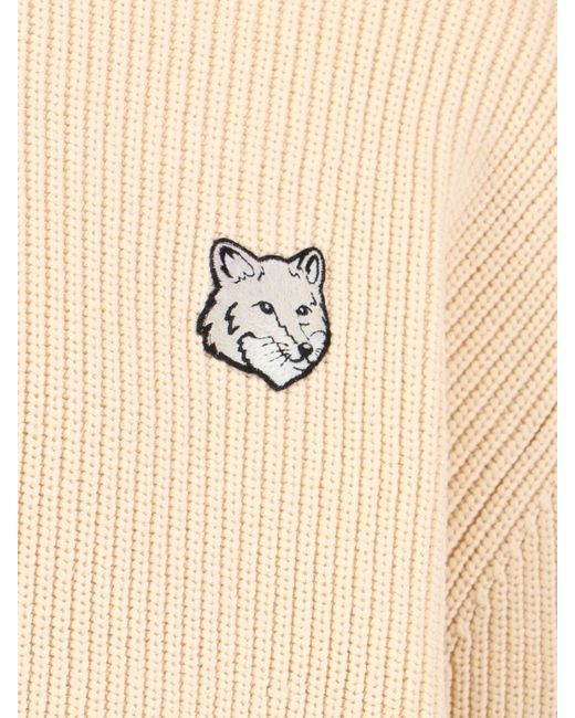 Maglione "Bold Fox Patch" di Maison Kitsuné in White da Uomo