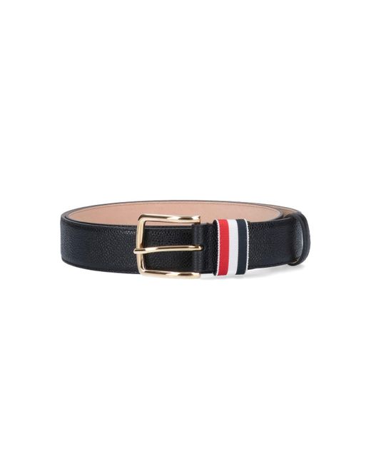 Cintura Dettaglio Tricolore di Thom Browne in Black da Uomo