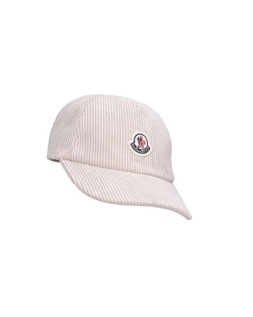Moncler White Baseball Cap Logo