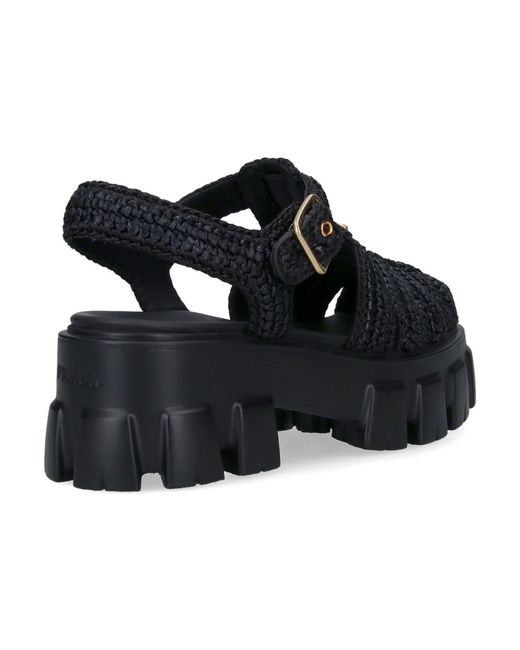Prada Black "Monolith" Sandals