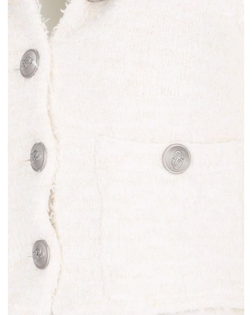 Balenciaga White Sweaters Cotton
