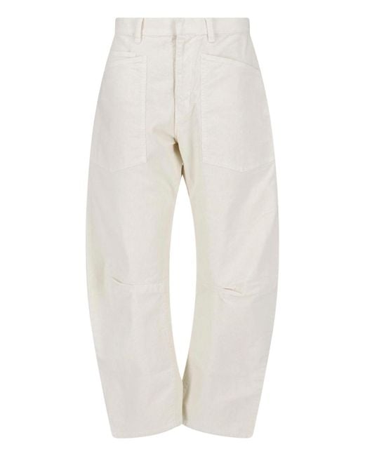 Nili Lotan White Rounded Pants "Shon"