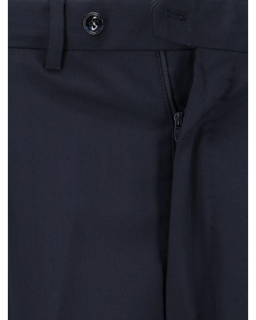 Giorgio Armani Blue Virgin Wool Straight Pants for men