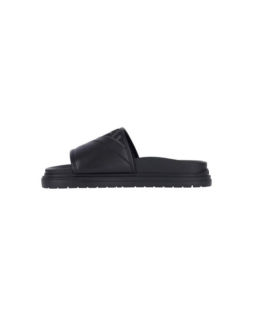 Fendi Blue 'Ff' Sandals for men