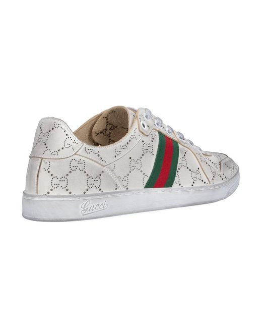 Gucci White Sneakers "Stretch" for men