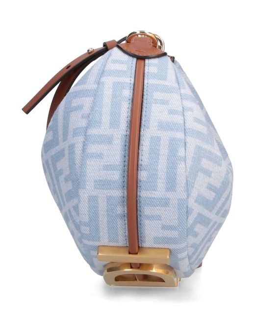 Fendi Blue Mini Hobo Bag "Graphy"