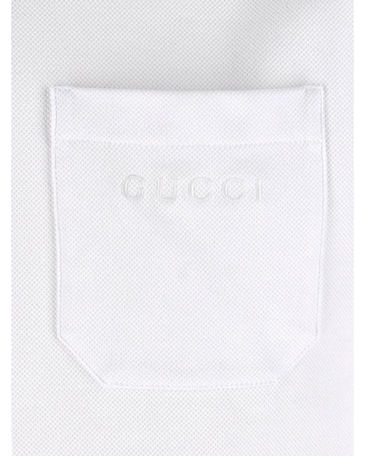 Gucci White Polo Logo for men