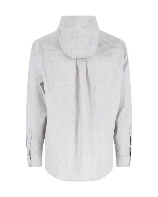 Bottega Veneta Gray Wool Canvas Shirt for men