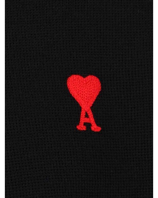 AMI Black Logo Sweater for men
