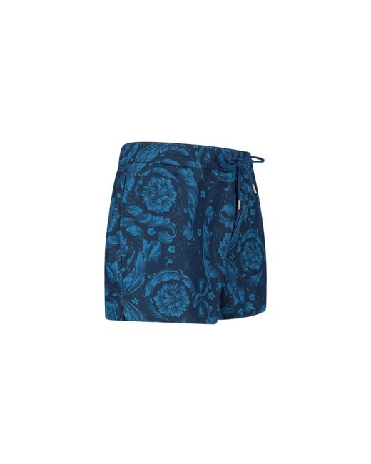 Versace Blue Barocco Swim Shorts for men