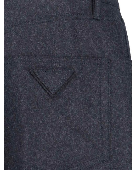 Prada Blue Wool Flannel Pants