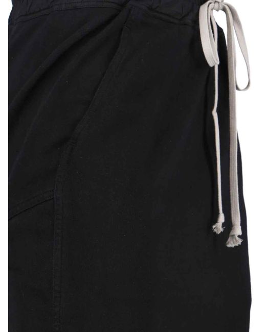 Rick Owens Black Maxi Pencil Skirt With Draped Detail