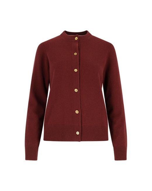 Cardigan In Cashmere "Ekd" di Burberry in Red