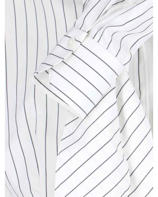 Camicia Lavallière Oversize "Giselle" di Finamore 1925 in White