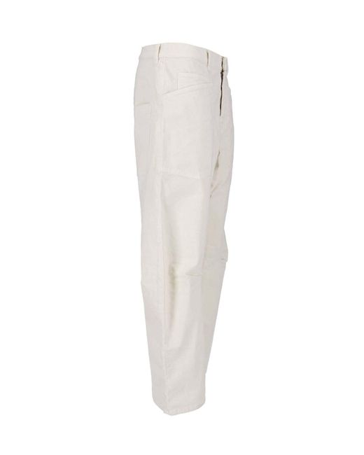 Nili Lotan White Rounded Pants "Shon"