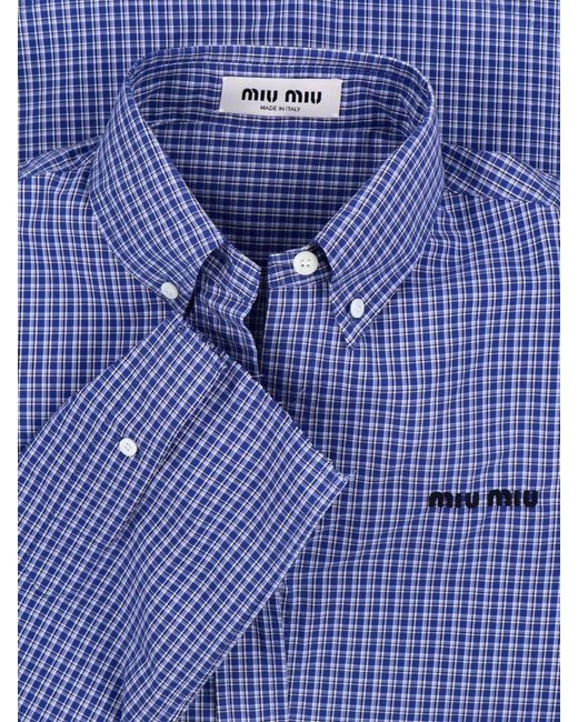 Miu Miu Blue Checked Shirt