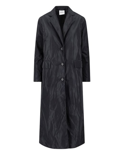Aspesi Black Technical Fabric Coat
