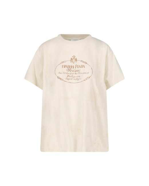 Prada White Printed T-Shirt
