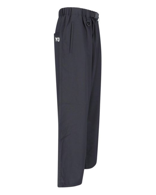 Y-3 Blue Wide Belted Pants for men