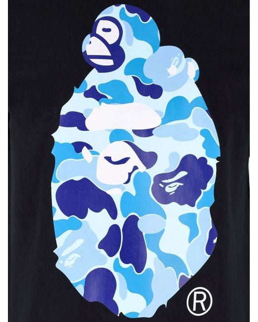 A Bathing Ape Black T-Shirt "Camo Milo" for men