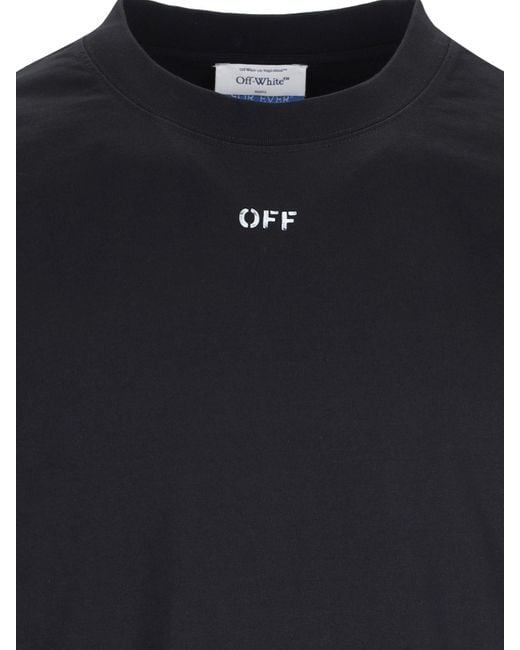 Off- T-Shirt Con Stampa di Off-White c/o Virgil Abloh in Black da Uomo