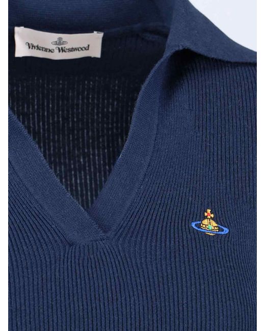 Vivienne Westwood Blue Marina Polo With Orb Logo