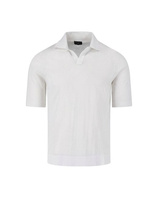 Ballantyne White Cotton Polo for men