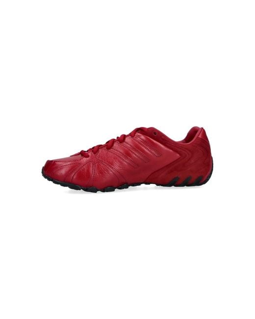 Adidas Red Leather & Textile Sneakers