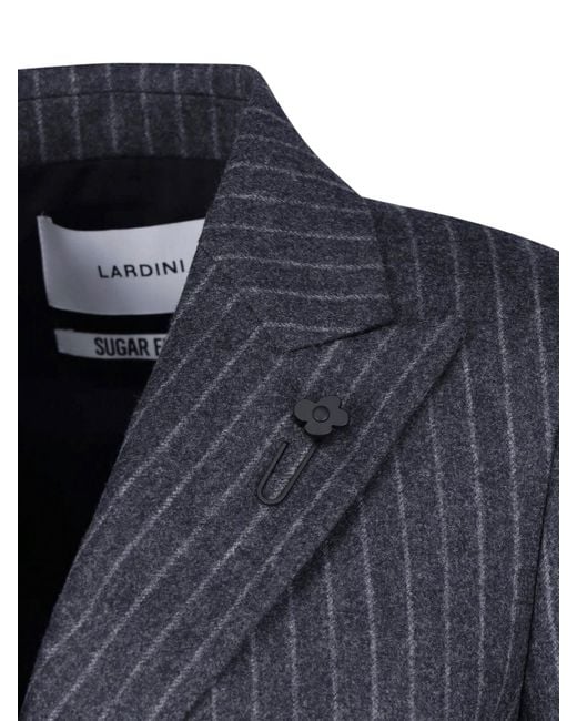 Lardini Blue Double-Breasted Wool Blazer