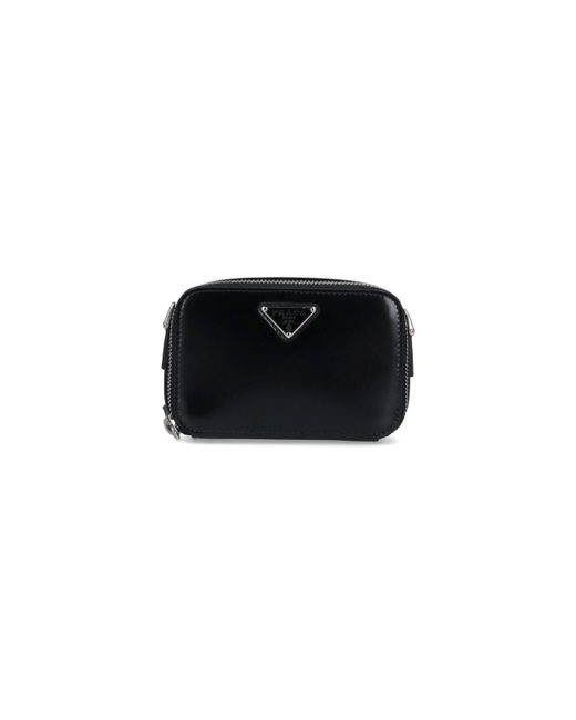 Prada Black Mini Logo Crossbody Bag for men